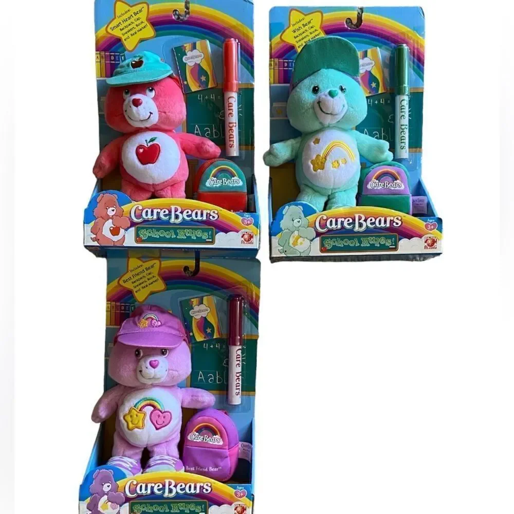 NWT Vtg 2005 Care Bear 8” Play Along Toys Best Friend Bear School Rules